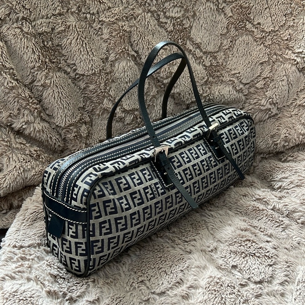 FENDI ZUCCHINO Navy baguette Handbag